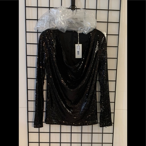 Ramy Brook Black Sequined Top - Picture 6 of 8